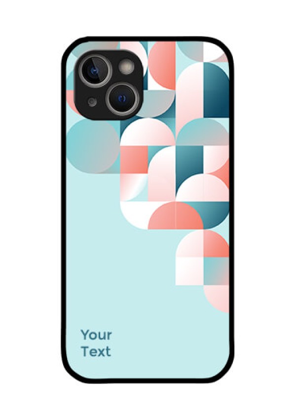 iPhone 14 Plus Custom Glass Phone Case - Stylish Semi-circle Pattern Design