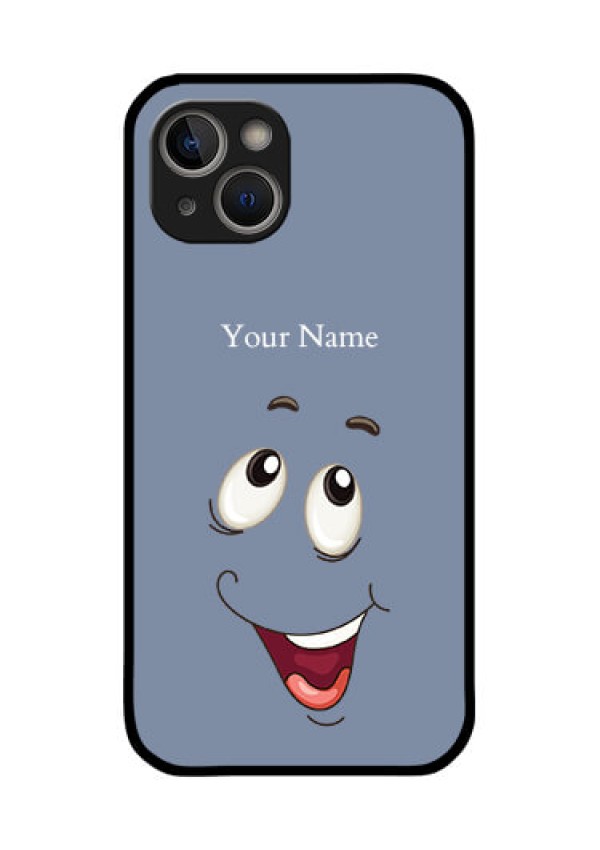 iPhone 14 Plus Photo Printing on Glass Case - Laughing Cartoon Face Design