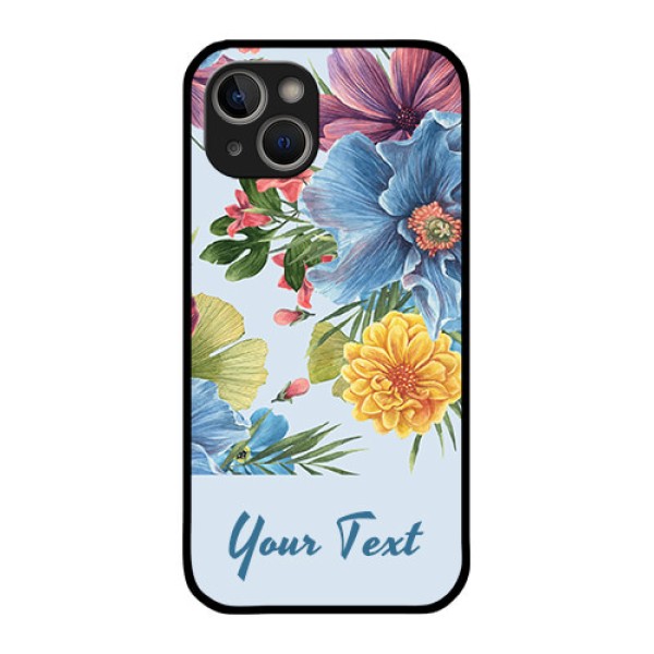 iPhone 14 Plus Custom Glass Mobile Case - Stunning Watercolored Flowers Painting Design iPhone 14 Plus Custom Glass Mobile Case - Stunning Watercolored Flowers Painting Design
