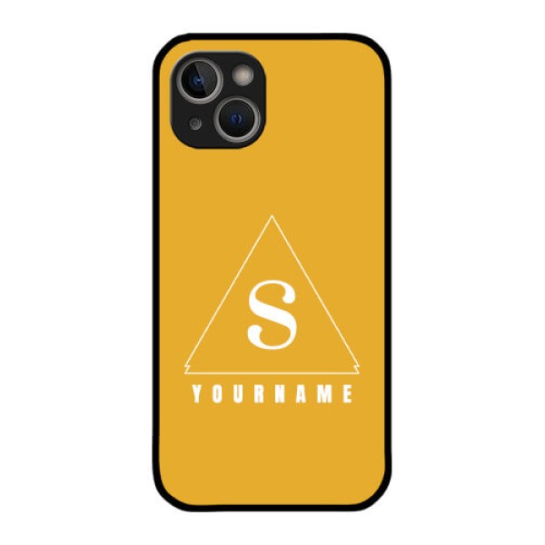 iPhone 14 Plus Personalized Glass Phone Case - simple triangle Design