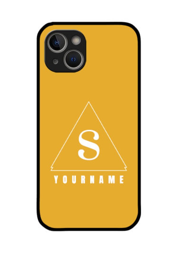 iPhone 14 Plus Personalized Glass Phone Case - simple triangle Design