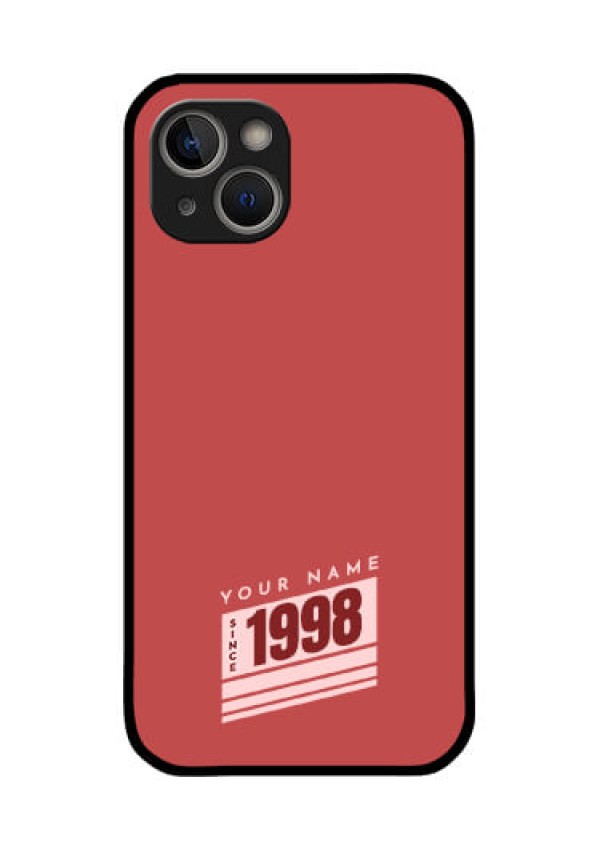 iPhone 14 Plus Custom Glass Phone Case - Red custom year of birth Design