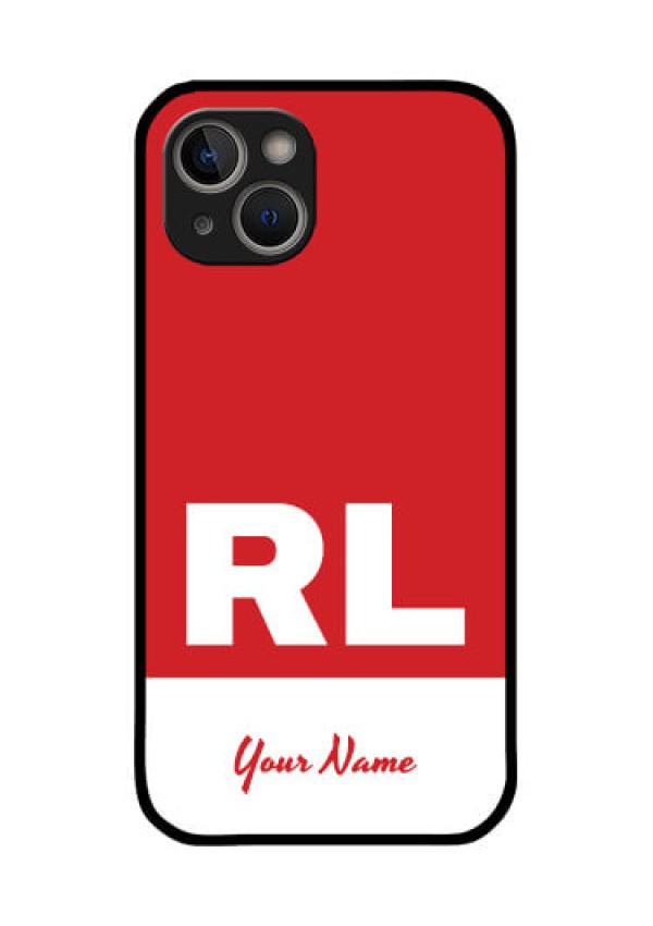 iPhone 14 Plus Personalized Glass Phone Case - dual tone custom text Design
