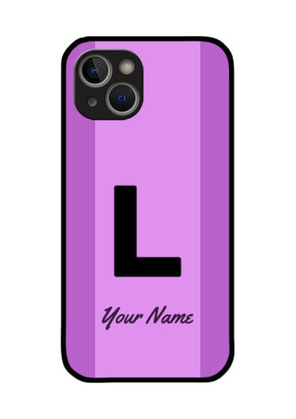 iPhone 14 Plus Custom Glass Phone Case - Tricolor custom text Design