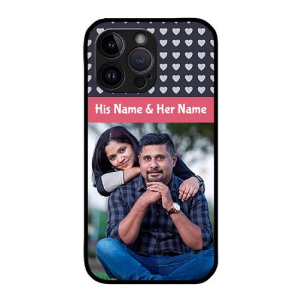 iPhone 14 Pro Max Custom Glass Mobile Case - Love Symbols Design
