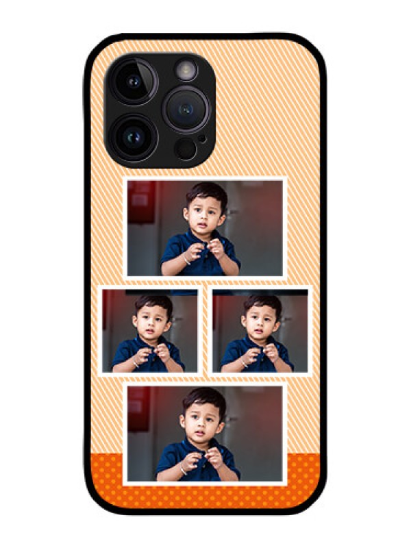 Custom iPhone 14 Pro Max Photo Printing on Glass Case - Bulk Photos Upload Design