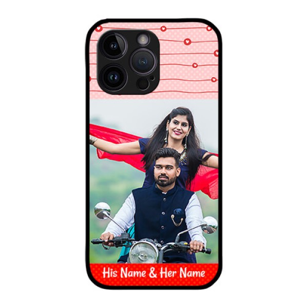 iPhone 14 Pro Max Personalized Glass Phone Case - Red Pattern Case Design iPhone 14 Pro Max Personalized Glass Phone Case - Red Pattern Case Design