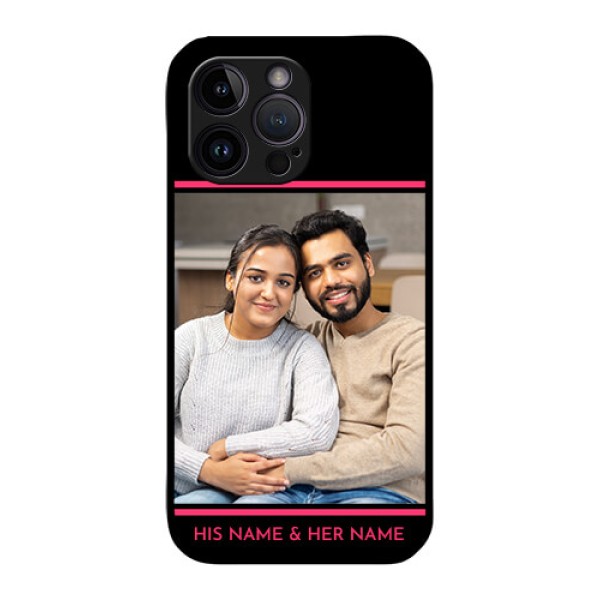 iPhone 14 Pro Max Custom Glass Mobile Case - with Add Text Design