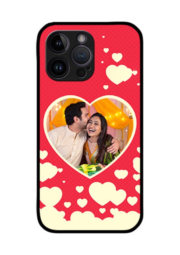 iPhone 14 Pro Max Custom Glass Mobile Case - Love Symbols Phone Cover Design