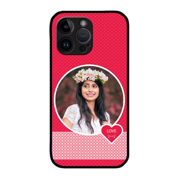 iPhone 14 Pro Max Personalised Glass Phone Case - Pink Pattern Design
