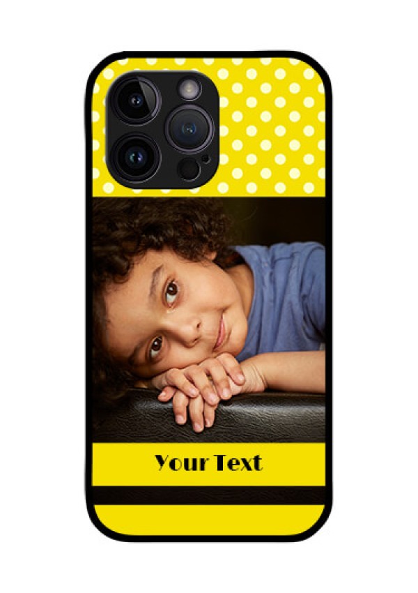 iPhone 14 Pro Max Custom Glass Phone Case - Bright Yellow Case Design