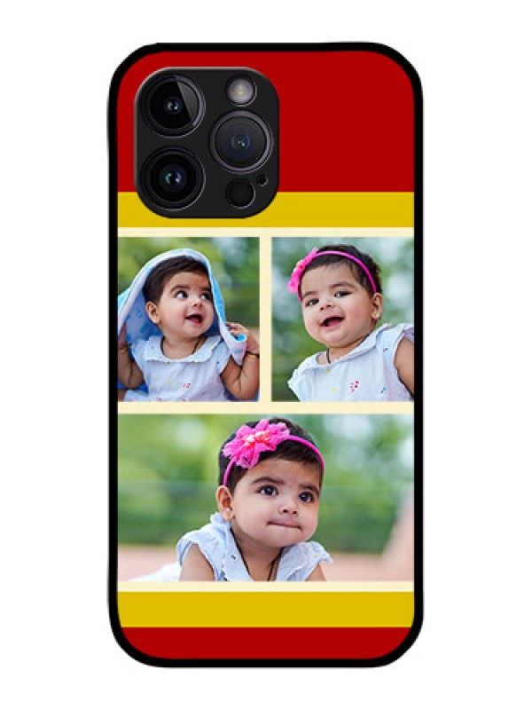 Custom iPhone 14 Pro Max Custom Glass Mobile Case - Multiple Pic Upload Design