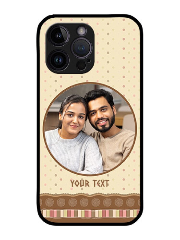 Custom iPhone 14 Pro Max Custom Glass Mobile Case - Brown Dotted Mobile Case Design