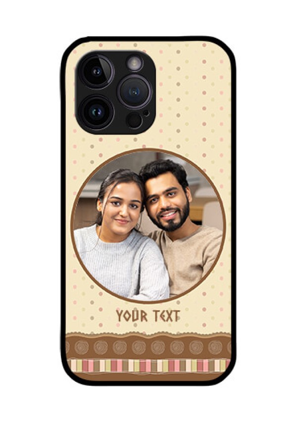 iPhone 14 Pro Max Custom Glass Mobile Case - Brown Dotted Mobile Case Design