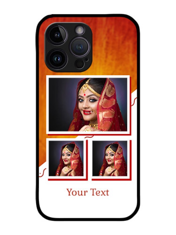 Custom iPhone 14 Pro Max Custom Glass Phone Case - Wedding Memories Design