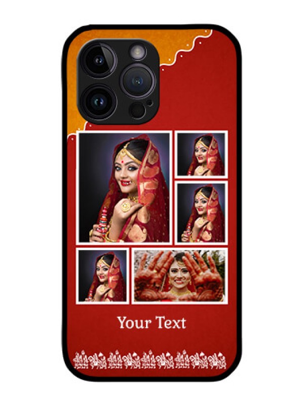 Custom iPhone 14 Pro Max Personalized Glass Phone Case - Wedding Pic Upload Design