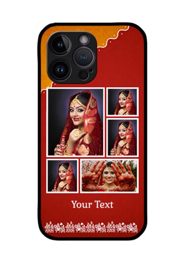 iPhone 14 Pro Max Personalized Glass Phone Case - Wedding Pic Upload Design