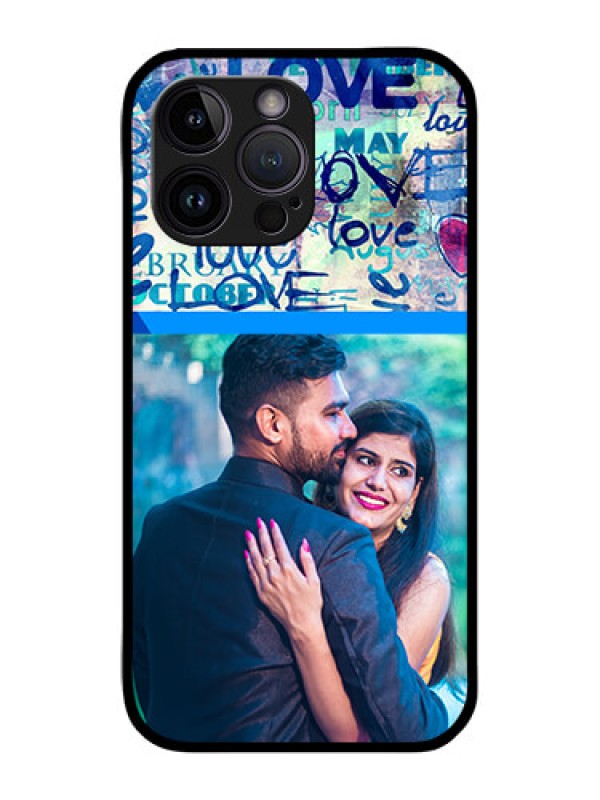 Custom iPhone 14 Pro Max Custom Glass Mobile Case - Colorful Love Design