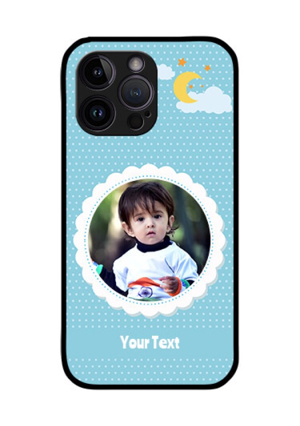 iPhone 14 Pro Max Personalised Glass Phone Case - Violet Pattern Design