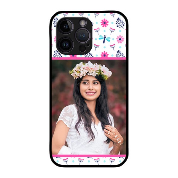 iPhone 14 Pro Max Photo Printing on Glass Case - Colorful Flower Design