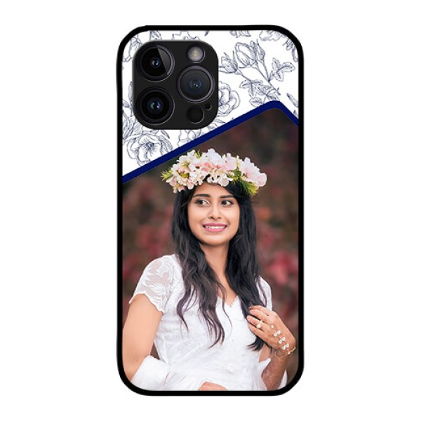 iPhone 14 Pro Max Personalized Glass Phone Case - Premium Floral Design