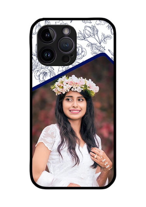 iPhone 14 Pro Max Personalized Glass Phone Case - Premium Floral Design