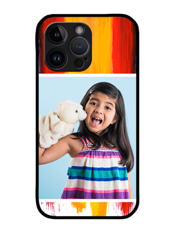 Custom iPhone 14 Pro Max Personalized Glass Phone Case - Multi Color Design