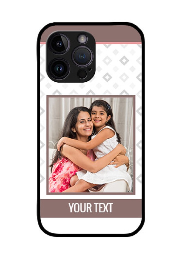 iPhone 14 Pro Max Photo Printing on Glass Case - Simple Diamond Design