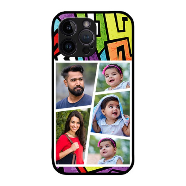 iPhone 14 Pro Max Custom Glass Phone Case - Graffiti pattern Design
