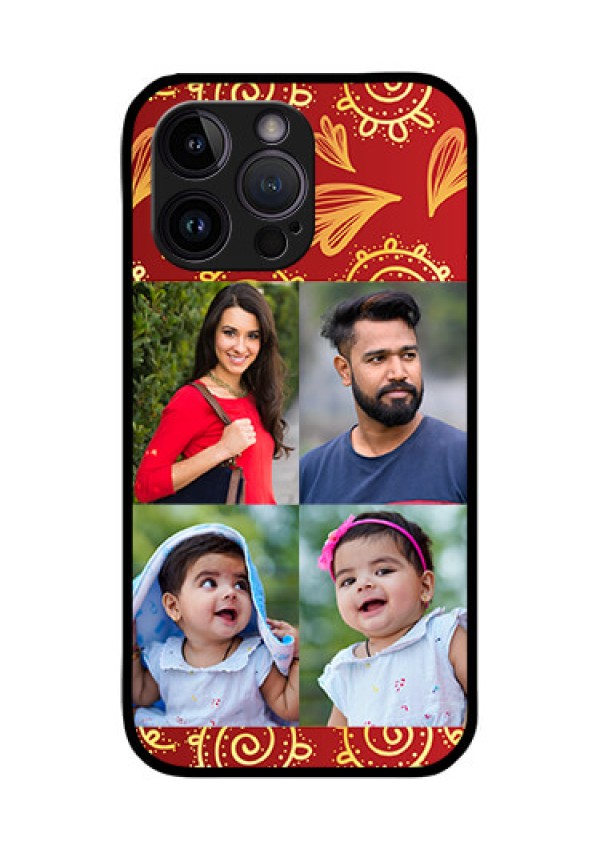 iPhone 14 Pro Max Photo Printing on Glass Case - 4 Image Traditional Design