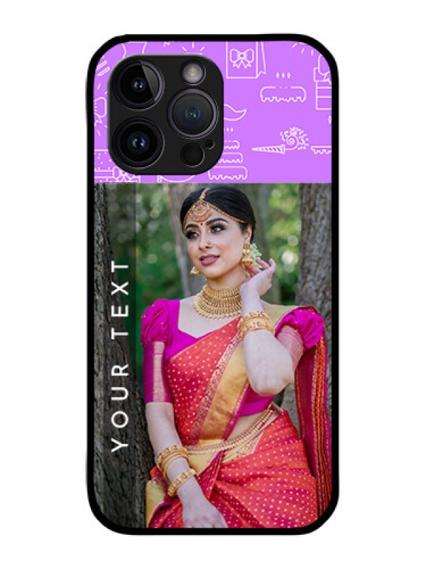 Custom iPhone 14 Pro Max Custom Glass Mobile Case - Birthday Icons Design