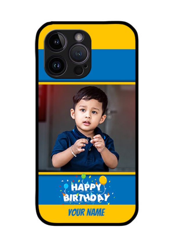 iPhone 14 Pro Max Custom Glass Mobile Case - Birthday Wishes Design