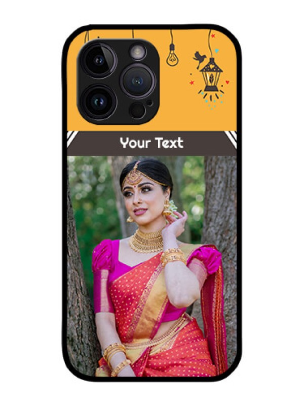 Custom iPhone 14 Pro Max Custom Glass Mobile Case - with Family Picture and Icons