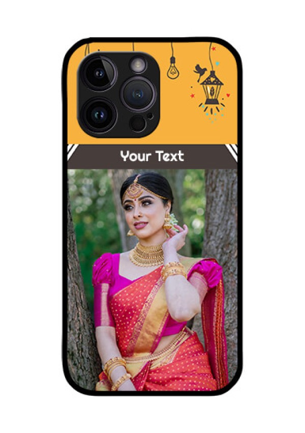 iPhone 14 Pro Max Custom Glass Mobile Case - with Family Picture and Icons