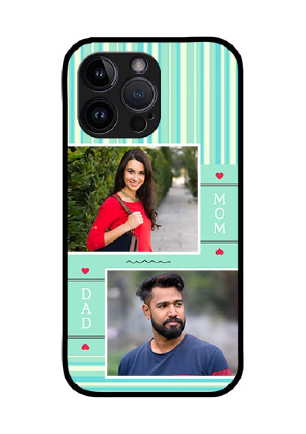 iPhone 14 Pro Max Custom Glass Phone Case - Mom & Dad Pic Design