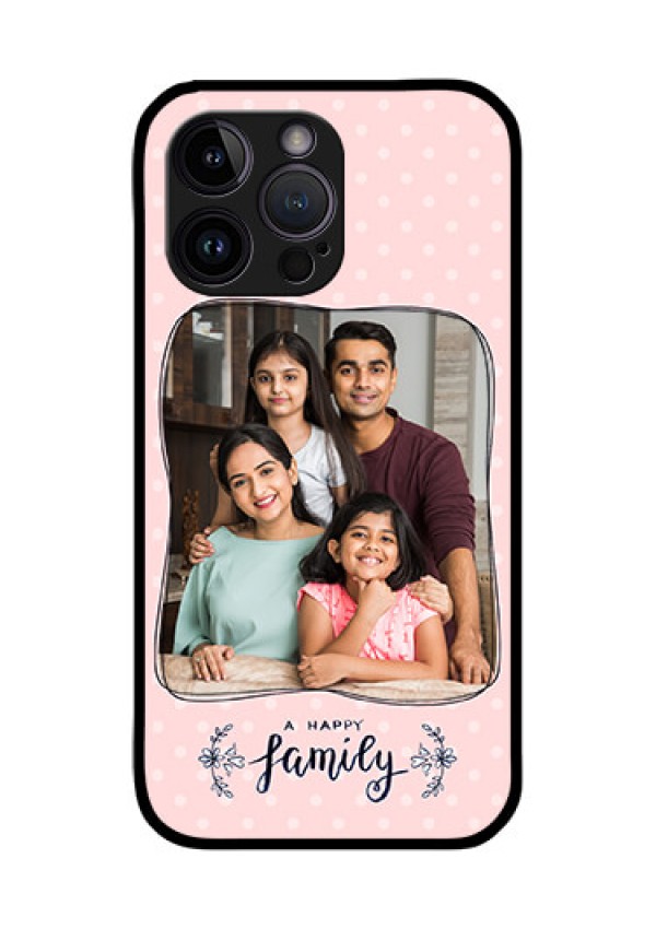 iPhone 14 Pro Max Custom Glass Phone Case - Family with Dots Design