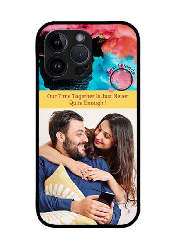iPhone 14 Pro Max Custom Glass Mobile Case - Quote with Acrylic Painting Design