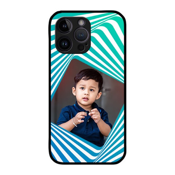 iPhone 14 Pro Max Personalized Glass Phone Case - Abstract Spiral Design