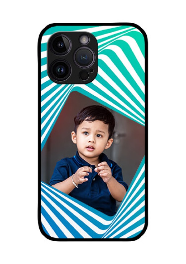 iPhone 14 Pro Max Personalized Glass Phone Case - Abstract Spiral Design
