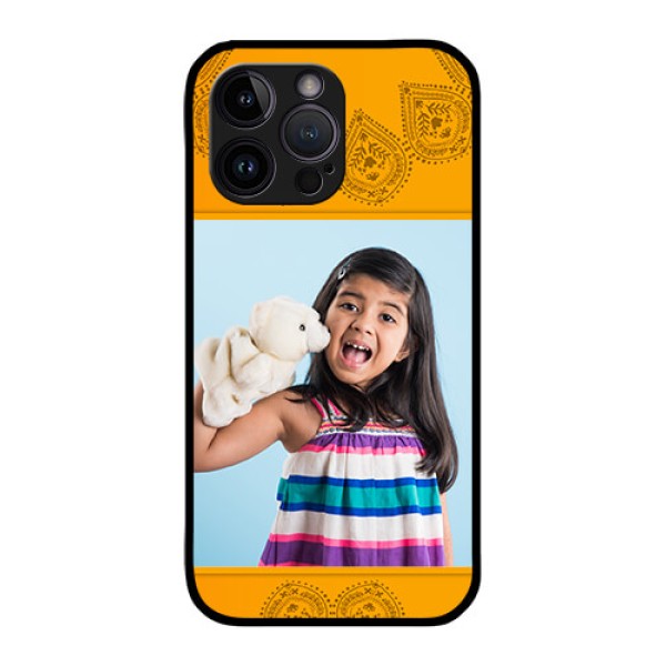 iPhone 14 Pro Max Personalized Glass Phone Case - Photo Wedding Design