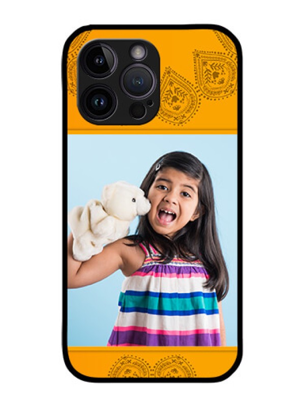 Custom iPhone 14 Pro Max Personalized Glass Phone Case - Photo Wedding Design