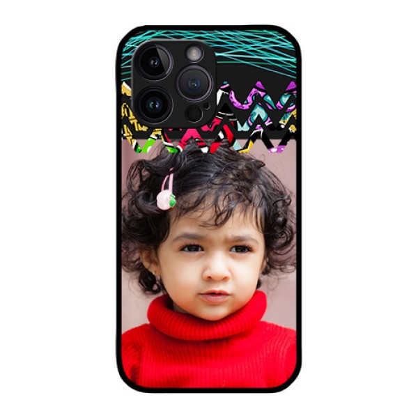 iPhone 14 Pro Max Personalized Glass Phone Case - Neon Abstract Design