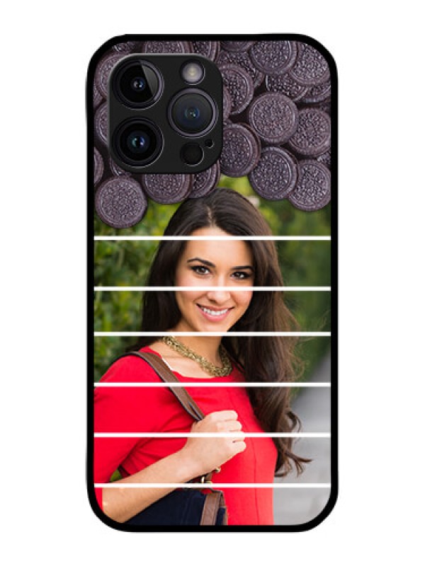 Custom iPhone 14 Pro Max Custom Glass Phone Case - with Oreo Biscuit Design
