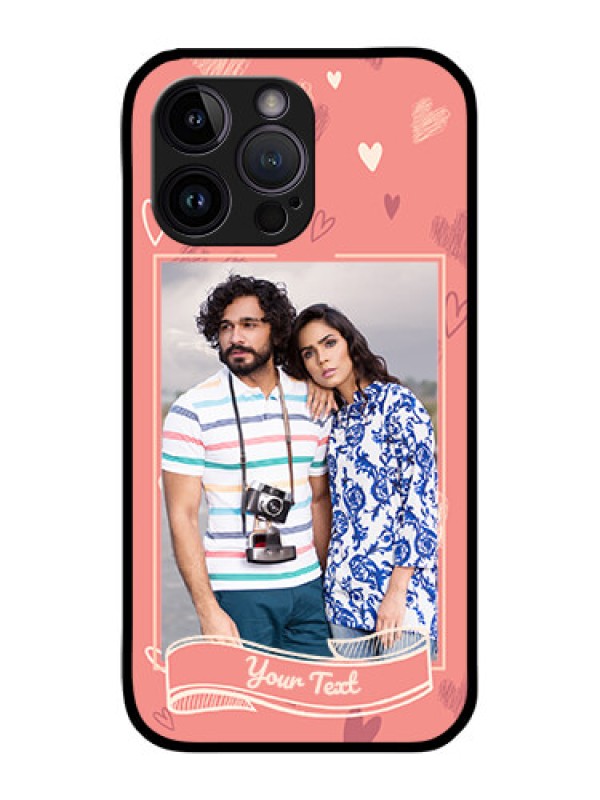Custom iPhone 14 Pro Max Custom Glass Phone Case - Love doodle art Design