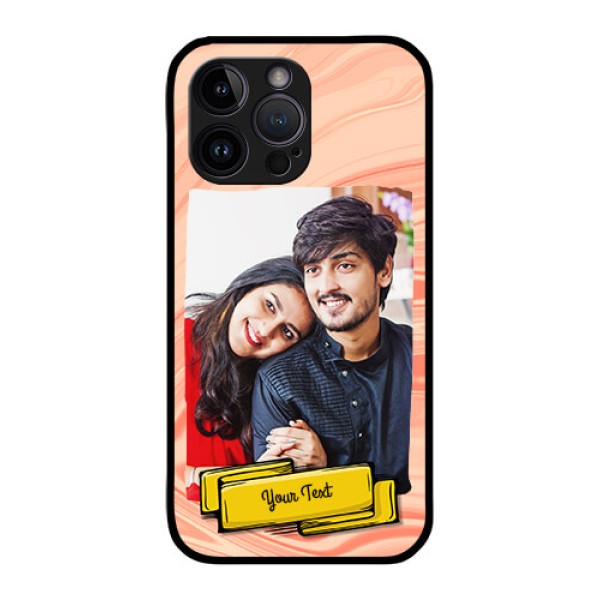 iPhone 14 Pro Max Personalized Glass Phone Case - Marble Texture Design