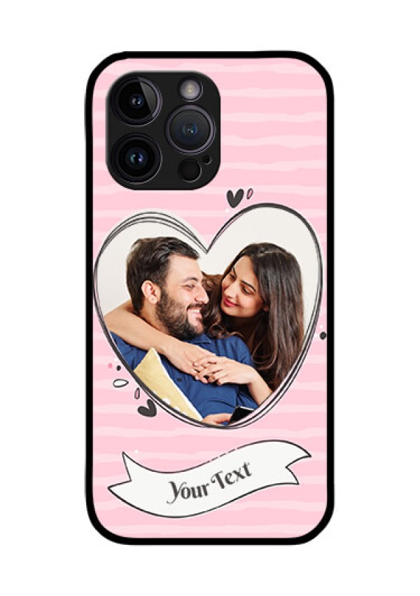 iPhone 14 Pro Max Custom Glass Phone Case - Vintage Heart Design