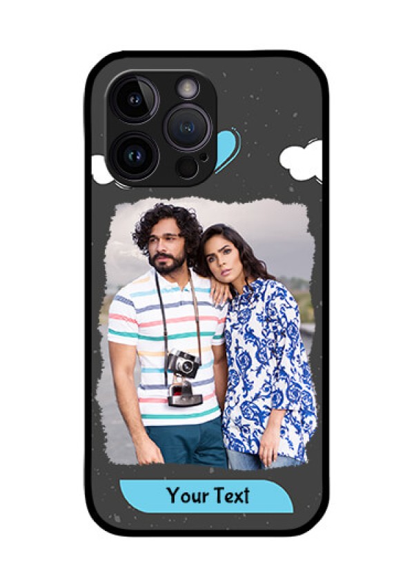 iPhone 14 Pro Max Custom Glass Phone Case - Splashes with love doodles Design