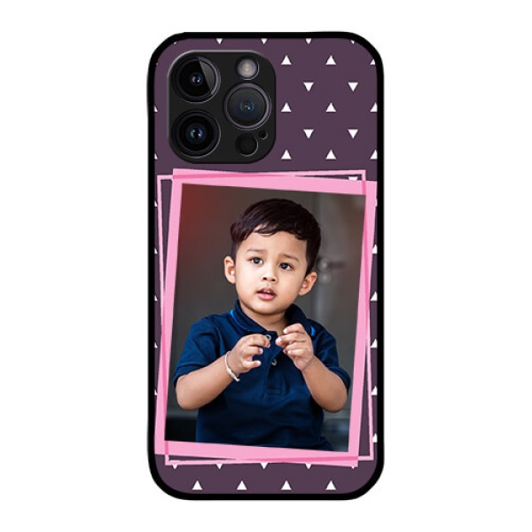 iPhone 14 Pro Max Custom Glass Mobile Case - Triangle Pattern Dotted Design iPhone 14 Pro Max Custom Glass Mobile Case - Triangle Pattern Dotted Design