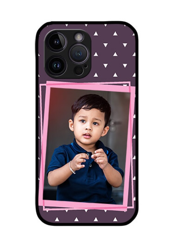 iPhone 14 Pro Max Custom Glass Mobile Case - Triangle Pattern Dotted Design