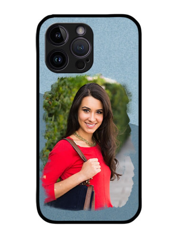 Custom iPhone 14 Pro Max Custom Glass Mobile Case - Grunge Line Art Design